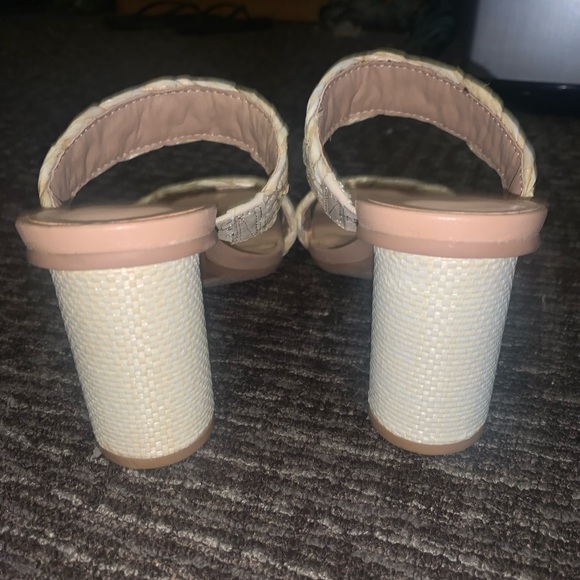 A New Day Square basil open toe heels straw strap size 6 - Picture 4 of 7